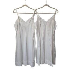 Vintage Pinehurst Sleeveless Nightgowns 2 Pair Size 46 XL White